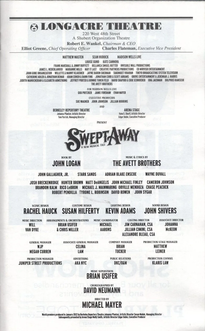 Cast — Swept Away A New Musical Tale Signed Autographed Cast Playbill, image 2