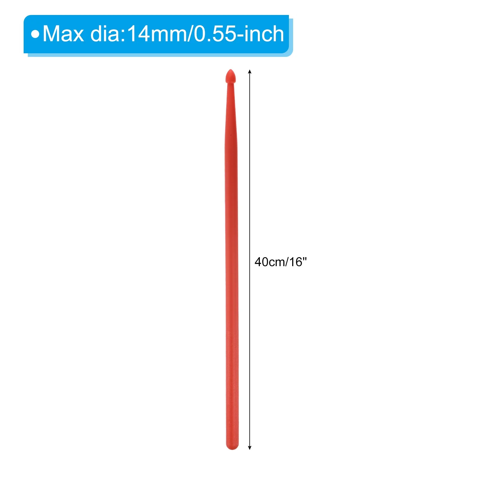 Nylon Drumstick 7A Plastic Anti Slip Handle Drum Stick Red 16", image 2