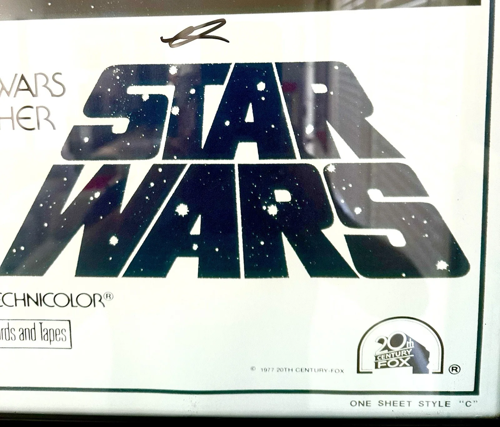 Mark Hamil, Carrie Fisher, George Lucas, Harrison Ford — Star Wars Original 1977 Poster Signed by Lucas, Hamill, Fisher, Ford Framed Rare, изображение 5