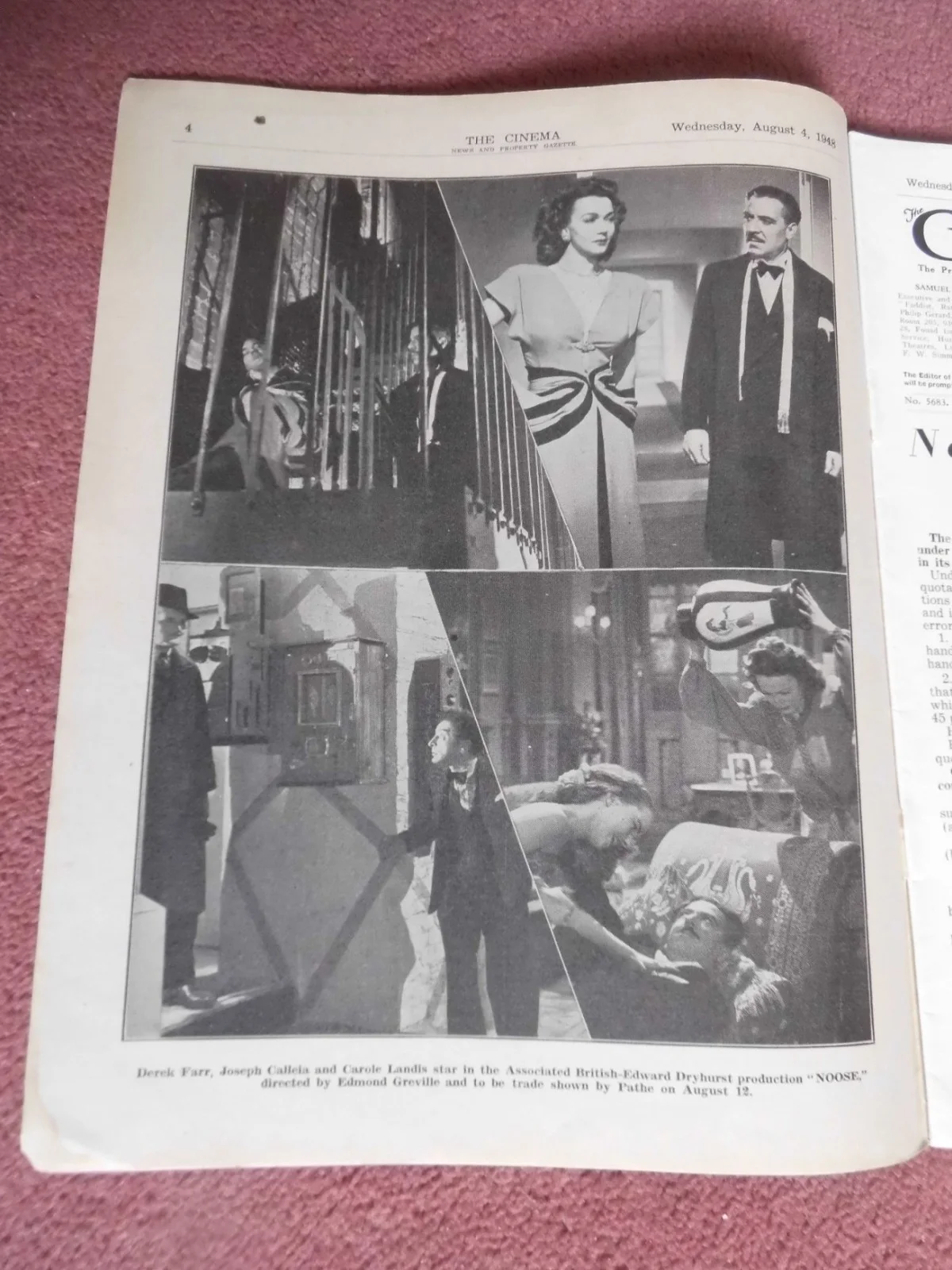 TODAY’S CINEMA (1945) UK trade mag SPENCER TRACY, JOSEPH CALLEIA, etc, изображение 2