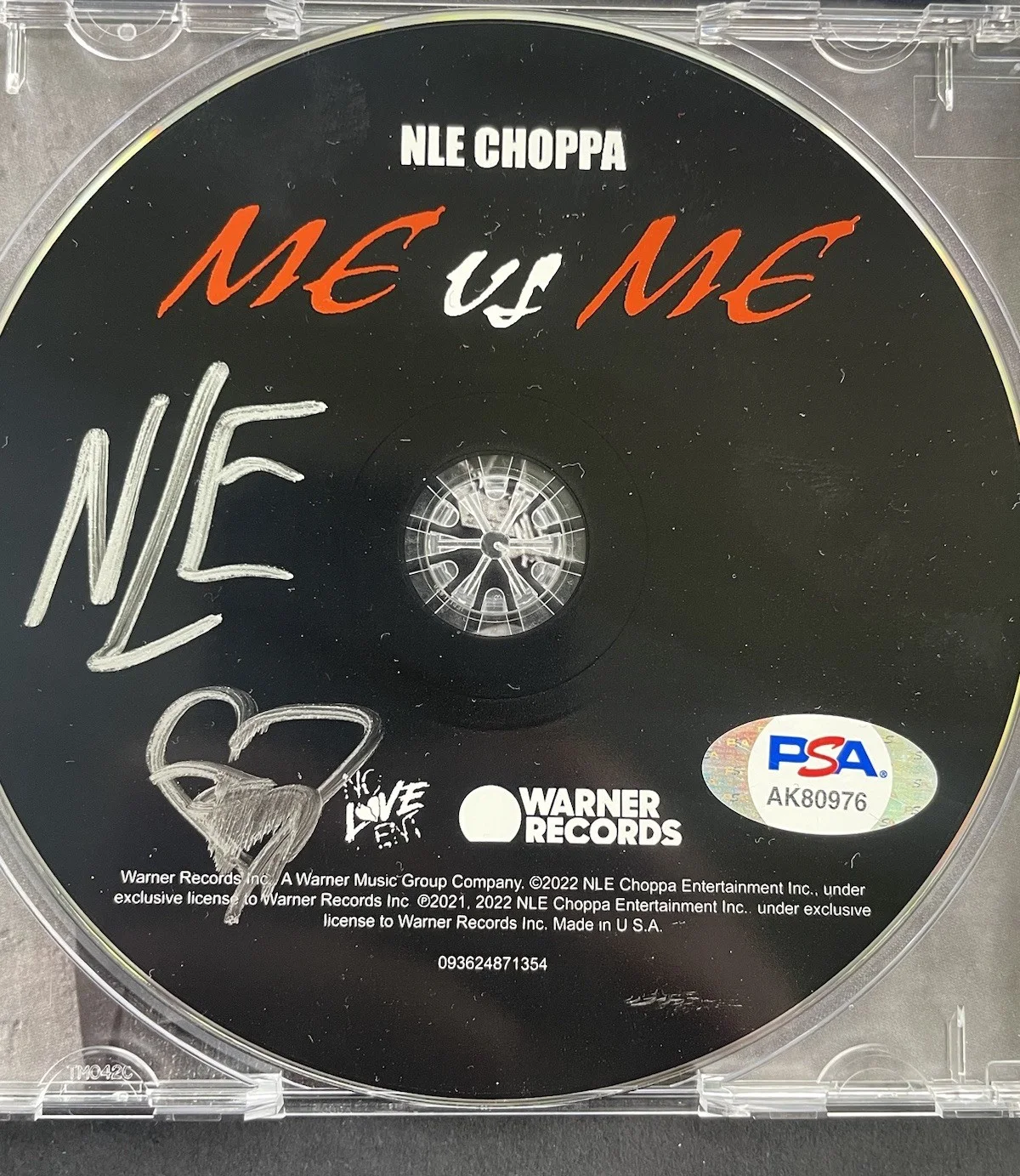 NLE Choppa Signed Autographed CD And Booklet Me Vs Me Shotta Flow Psa/Dna Coa, image 3