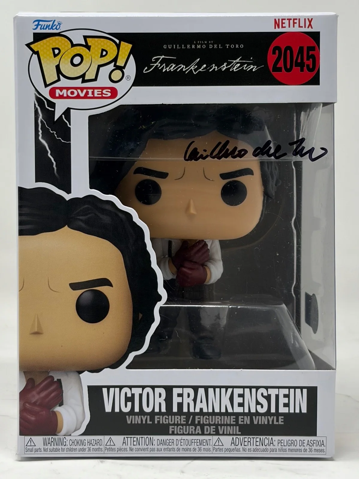 Guillermo Del Toro — Guillermo Del Toro Signed Autograph Victor Frankenstein Funko Pop #2045 Beckett, изображение 2