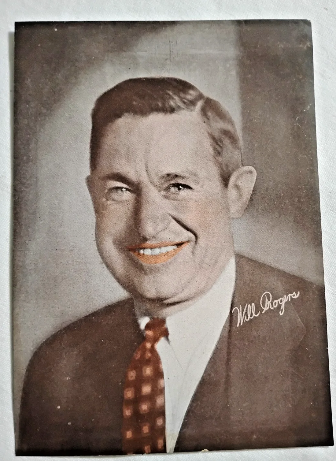 Will Rogers — Will Rogers 5x7 signed headshot promo photo (Vaudeville, silent & sound films