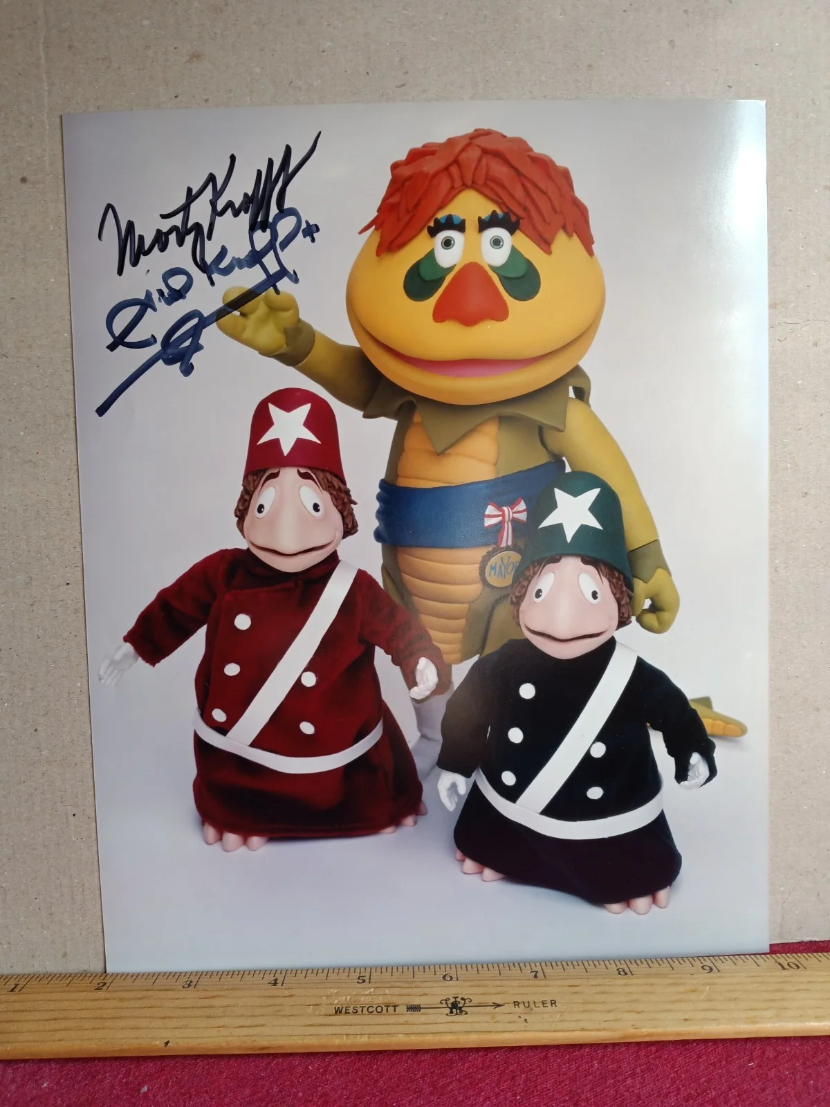 Signed Sid & Marty Krofft Pufnstuf Photo Autographed Sid Krofft Living Island, image 3