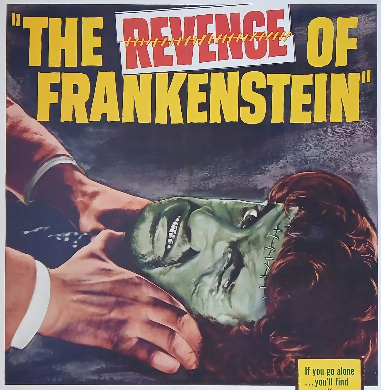 THE REVENGE OF FRANKENSTEIN (1958) linen-bckd original US one-sheet movie poster, изображение 2