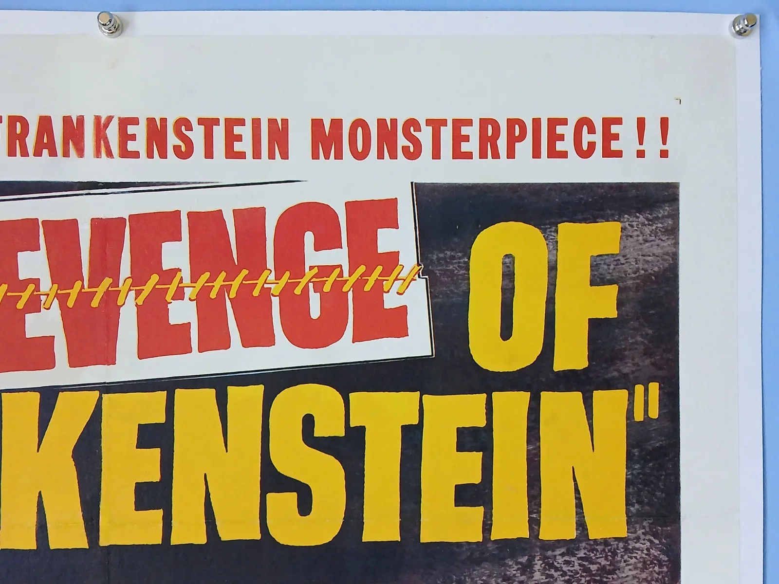 THE REVENGE OF FRANKENSTEIN (1958) linen-bckd original US one-sheet movie poster, изображение 5