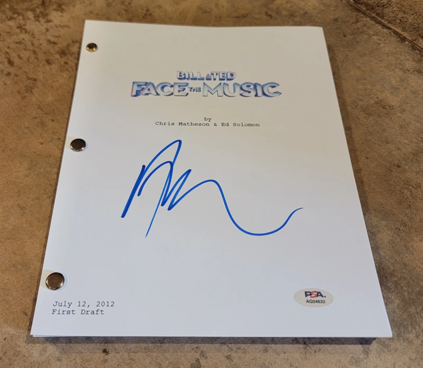 Alex Winter — Alex Winter signed Bill & Ted Face the Music script full 101 pages PSA DNA