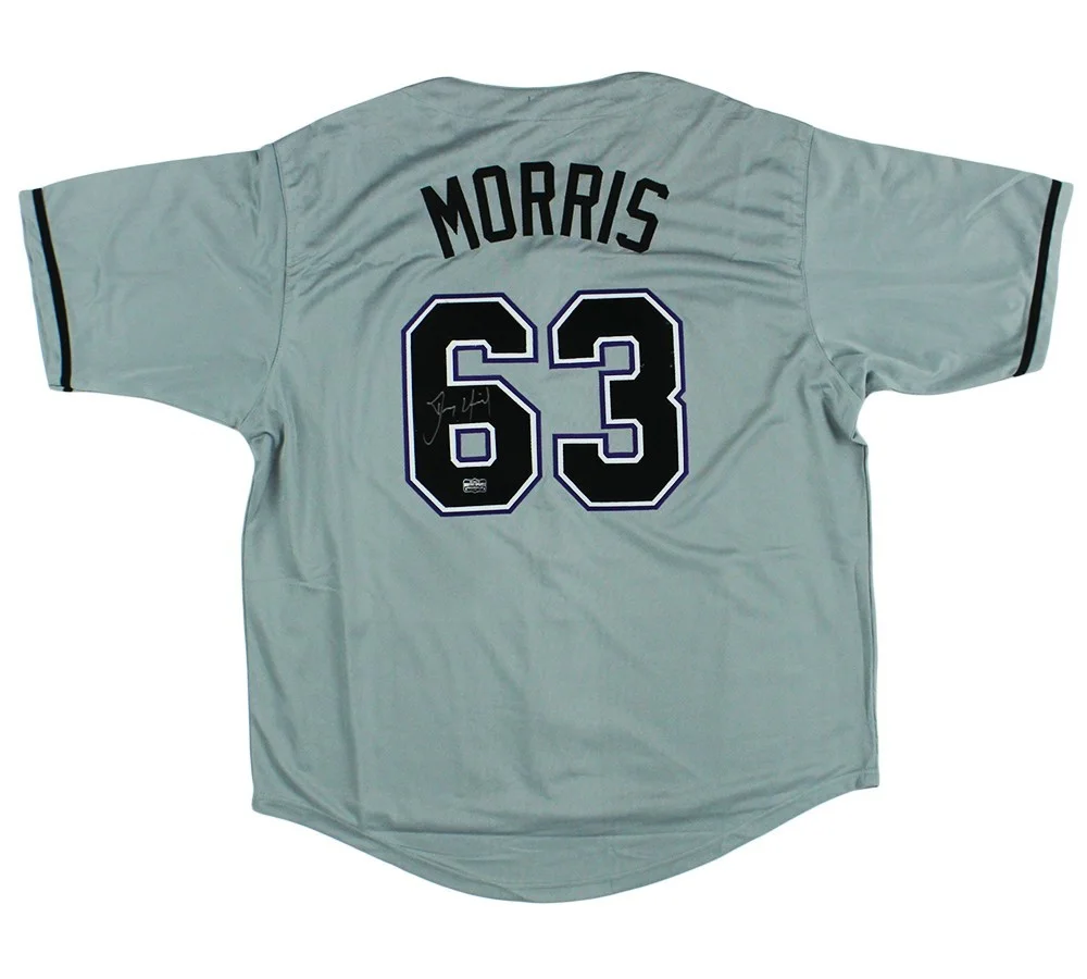 Dennis Quaid — Dennis Quaid Signed Tampa Bay Custom Gray Morris MLB Jersey