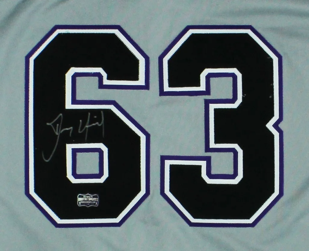 Dennis Quaid — Dennis Quaid Signed Tampa Bay Custom Gray Morris MLB Jersey, изображение 2