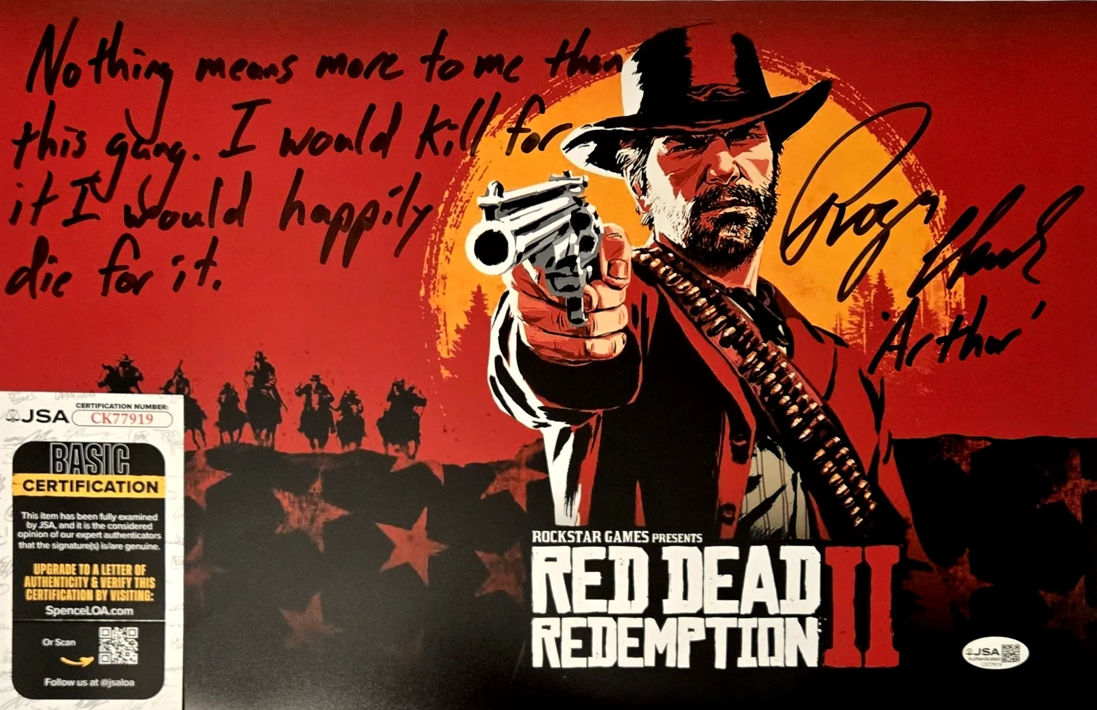 Roger Clark — Roger Clark Signed Photo Red Dead Redemption Arthur Morgan Autograph 11x17 JSA 9