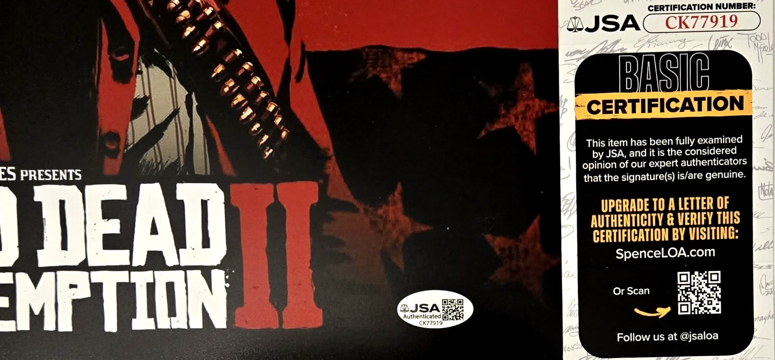 Roger Clark — Roger Clark Signed Photo Red Dead Redemption Arthur Morgan Autograph 11x17 JSA 9, image 2