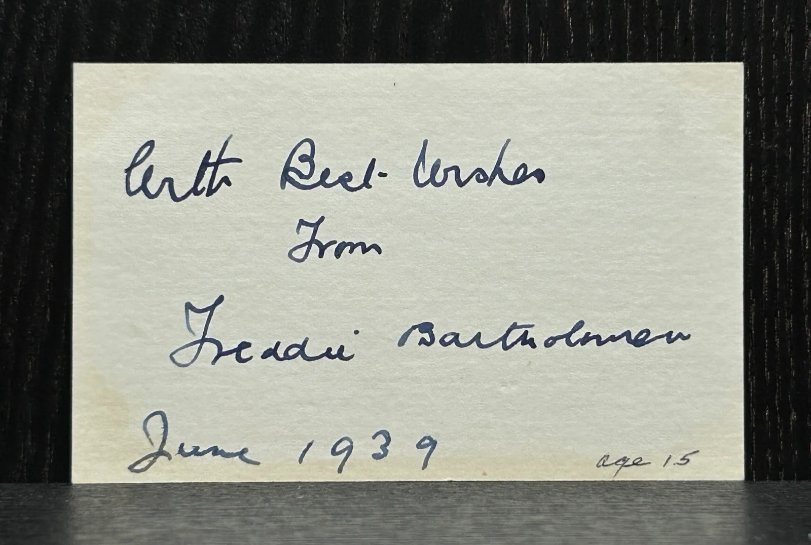 Freddie Bartholomew — FREDDIE BARTHOLOMEW SIGNED CARD (1939) Original Autograph JSA COA Child Actor, image 2