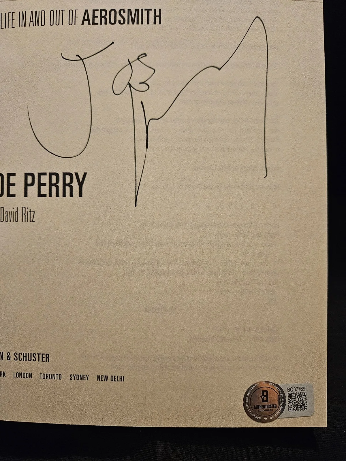 Joe Perry Signed/Autographed Copy Rocks My Life In & Out of Aersomith BAS COA, image 3