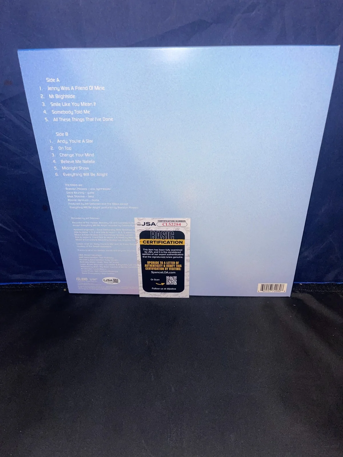 Brandon Flowers The Killers Hot Fuss Signed Autographed Album Vinyl Record JSA 2, изображение 2