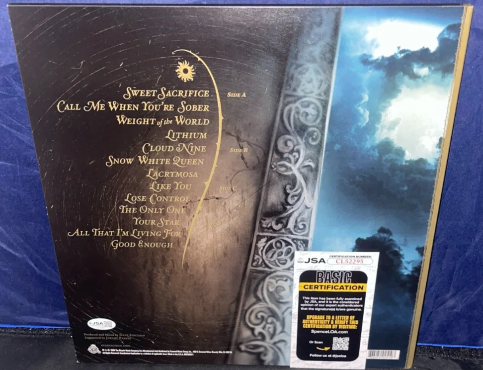 Amy Lee Evanescence The Open Door Signed Autographed Album Vinyl Record LP JSA 3, image 2