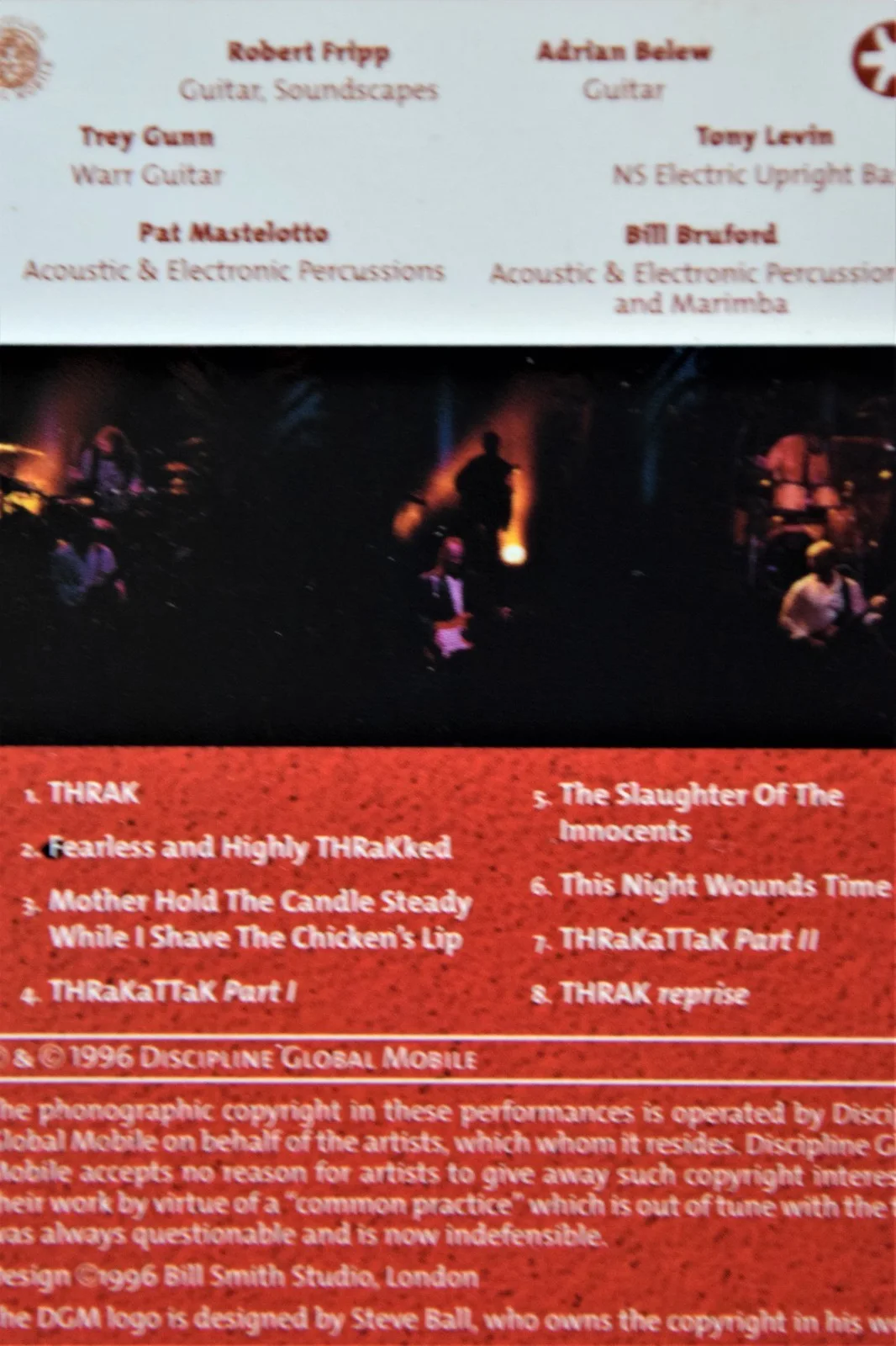One of a Kind Autographed CD Cover and Ticket - Adrian Steve Belew Kilgore's Cin, изображение 3