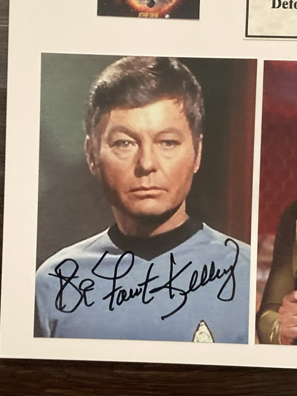 William Shatner, Leonard Nimoy, Kelley Deforest — William Shatner,Leonard Nimoy,Kelley Signed Photos In A 11x14 Matt STAR-TREK COA, изображение 4