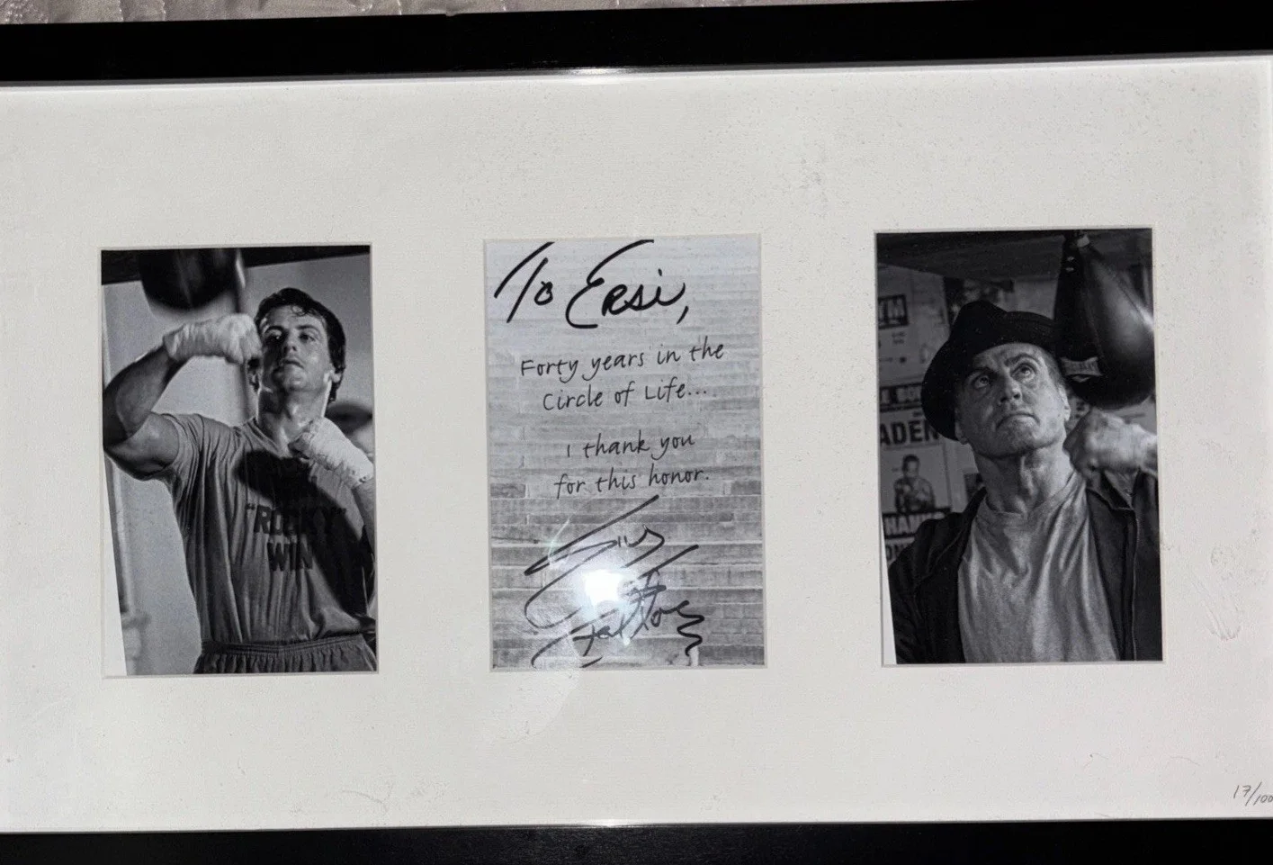 Slyvester Stallone Authentic Autograph Hollywood Memorabilia Framed 17/100, image 2