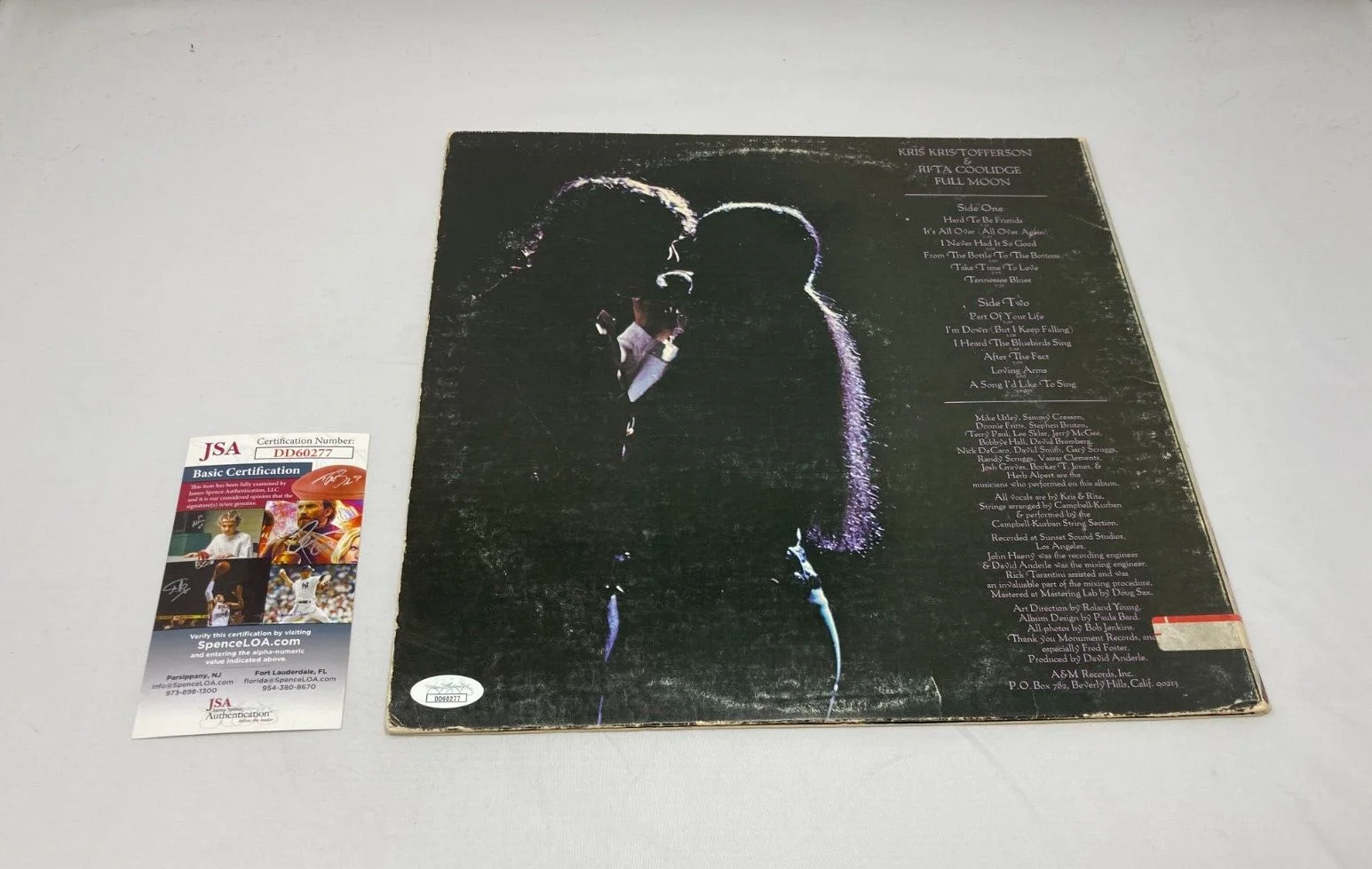 Kris Kristofferson signed Full Moon Album JSA COA, image 2