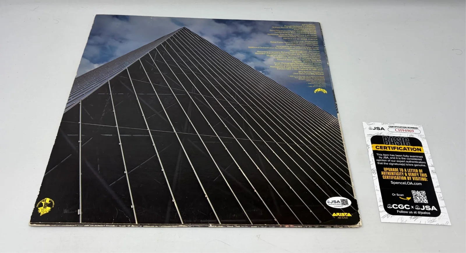 Air Supply signed Lost In Love Album JSA COA, image 2
