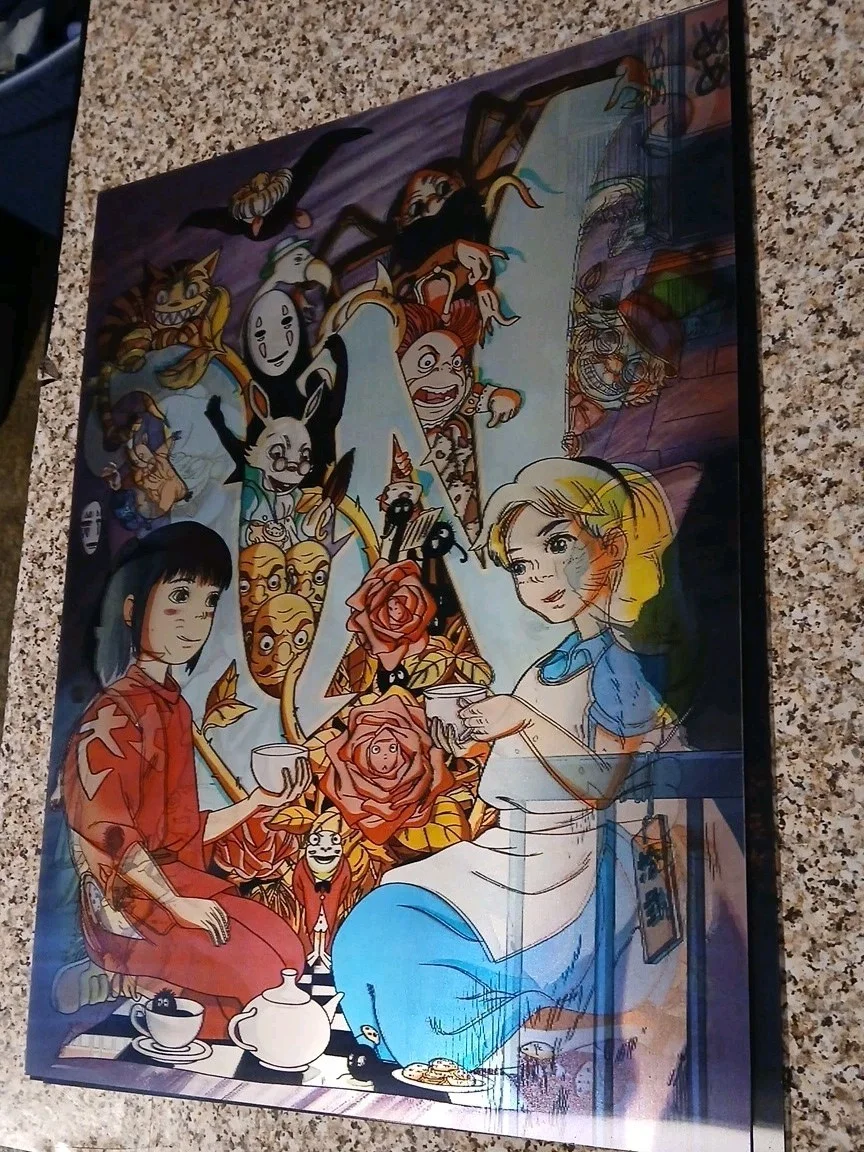 Alice in Wonderland? Spirited Away Ghibli 3D poster Holographic, image 3