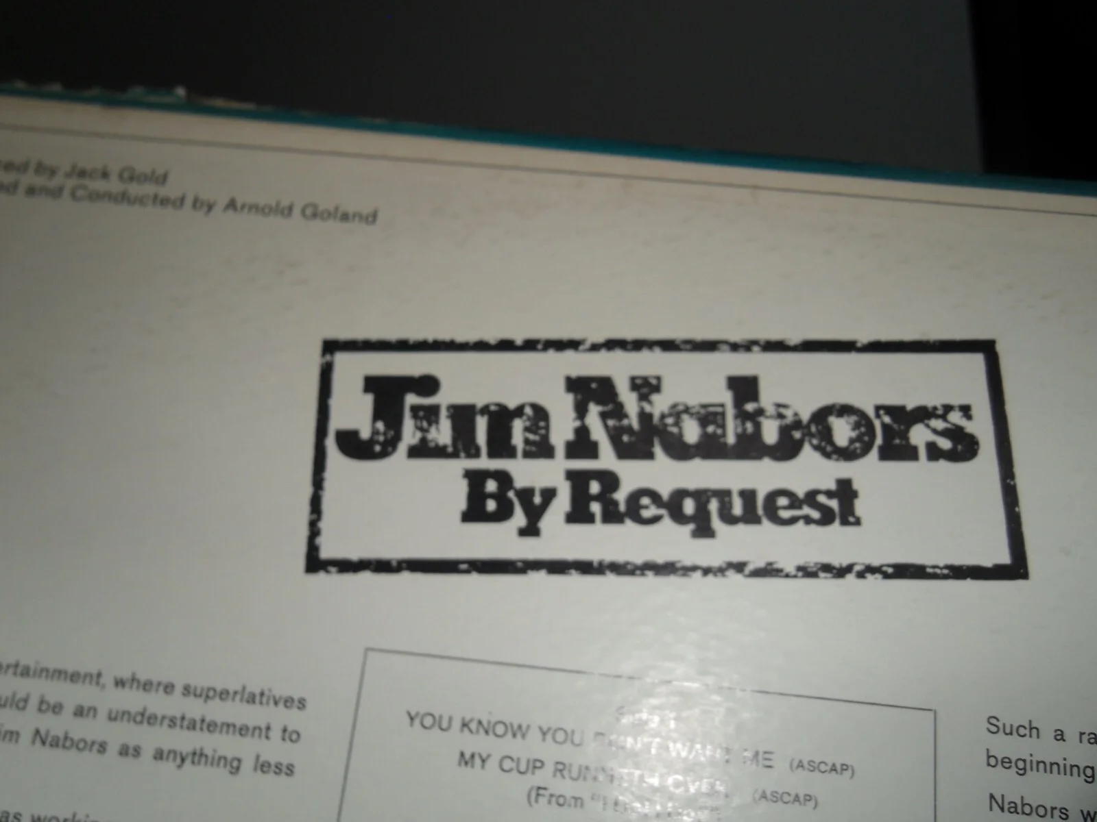 jim nabors — Jim Nabors By Request autographed signed record 1974, image 4