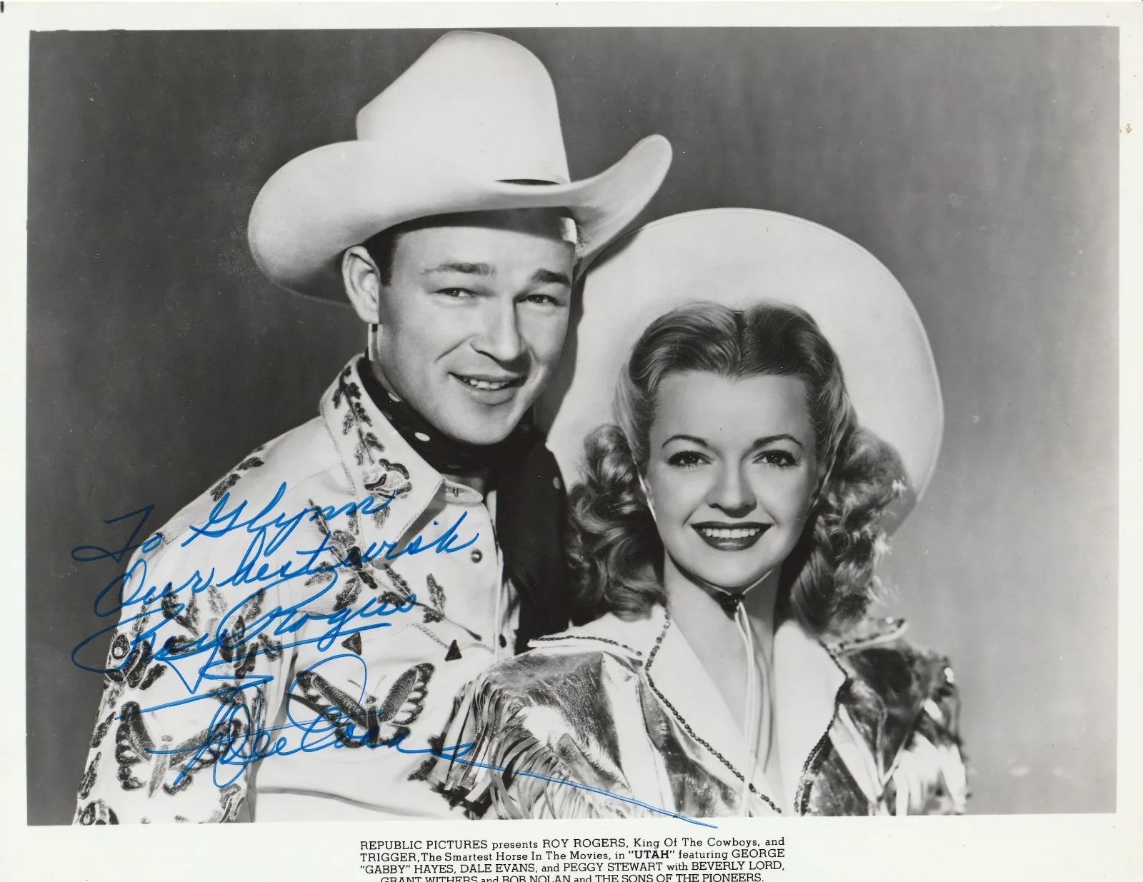 Roy Rogers and Dale Evans — Wonderful 10x8 photo signed by Roy Rogers and Dale Evans