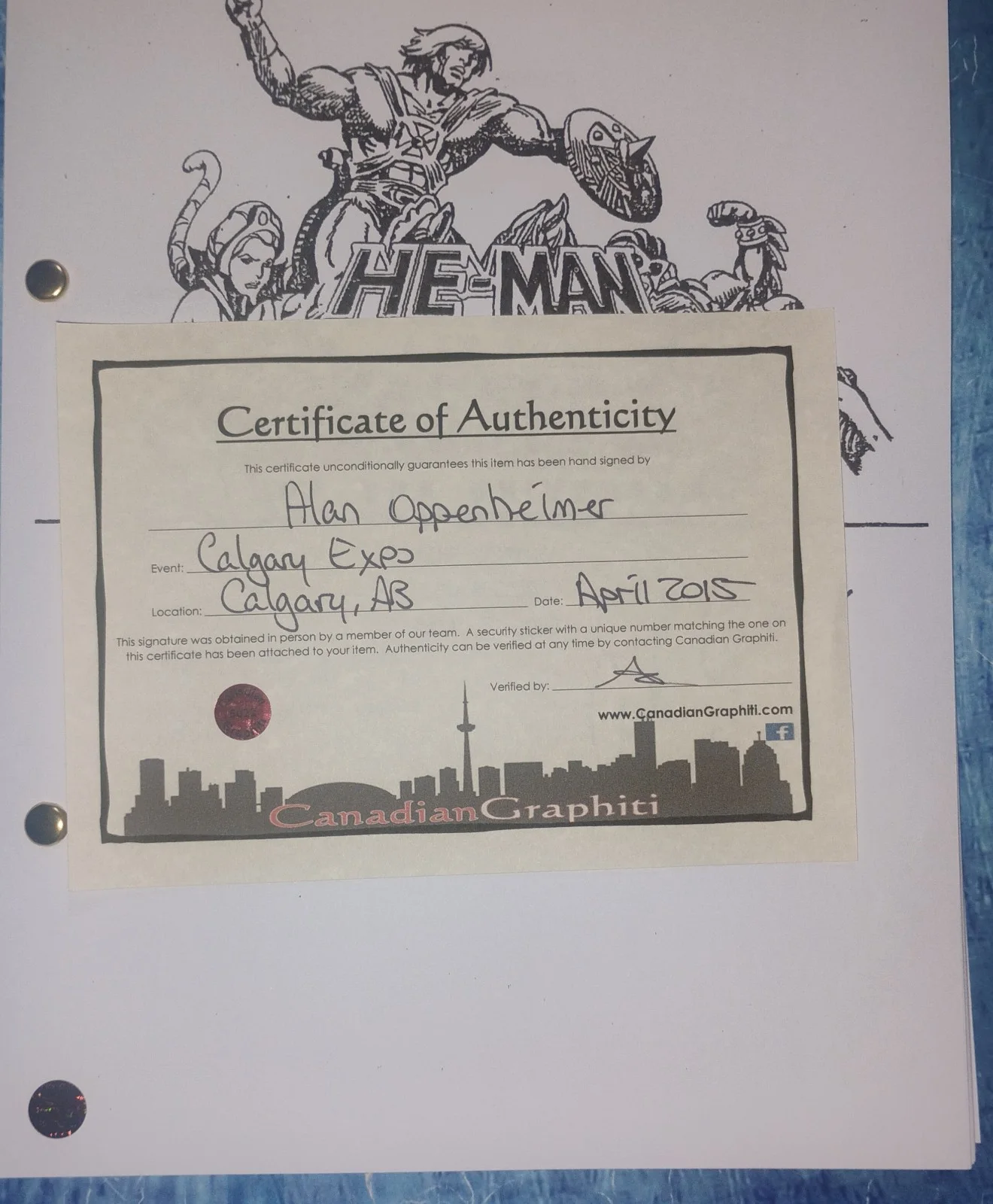 Alan Oppenheimer Hand Signed Autograph Script COA He-Man Skeletor NO US TARIFFS, image 5