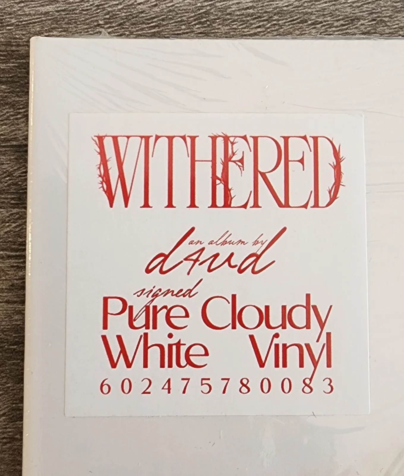 D4VD Signed Withered Vinyl Record Insert Pure Cloudy White Colored NEW SEALED, image 2