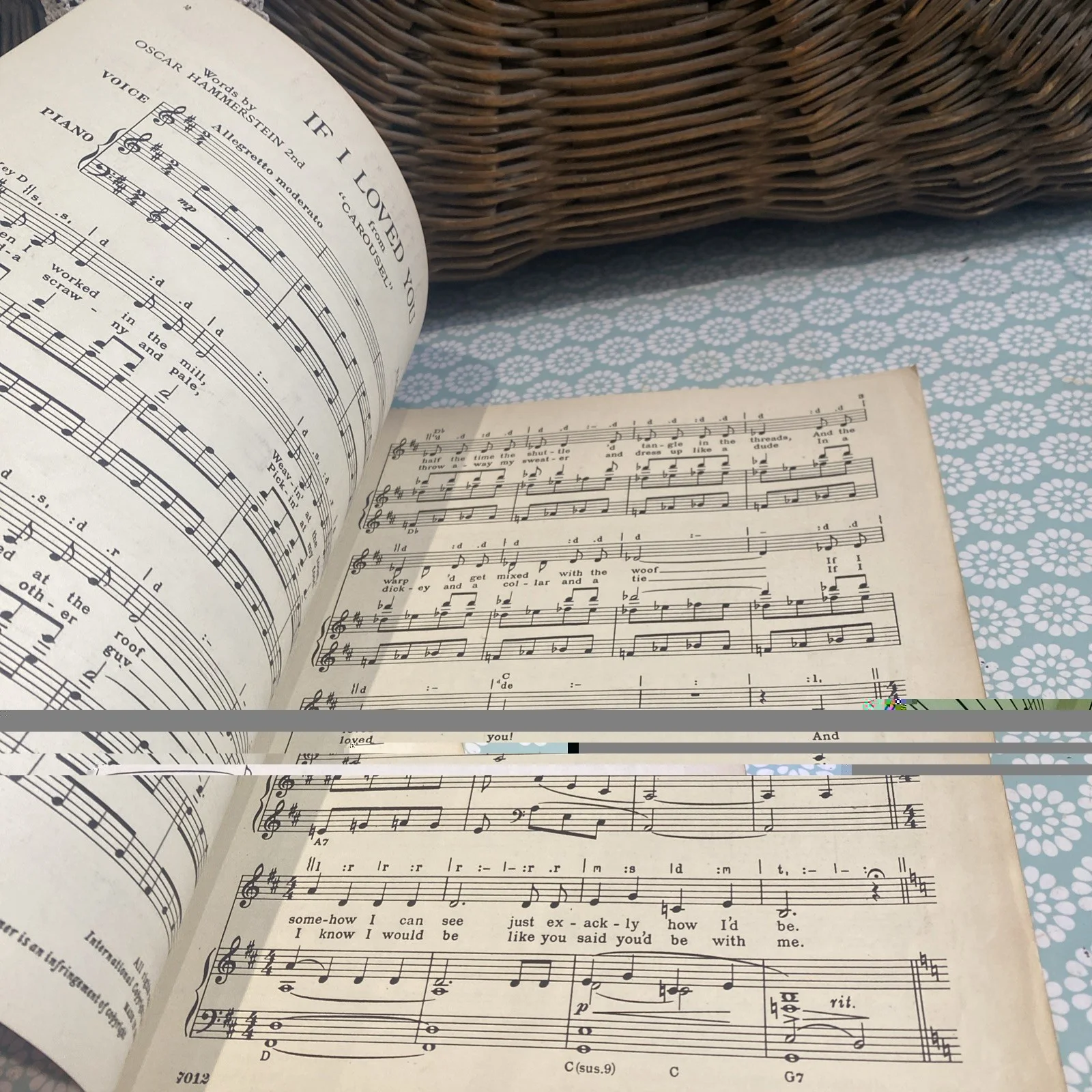 CAROUSEL, 1945 SHEET MUSIC” IF I LOVED YOU” RODGERS & HEMMERSTEIN Prince Littler, изображение 2