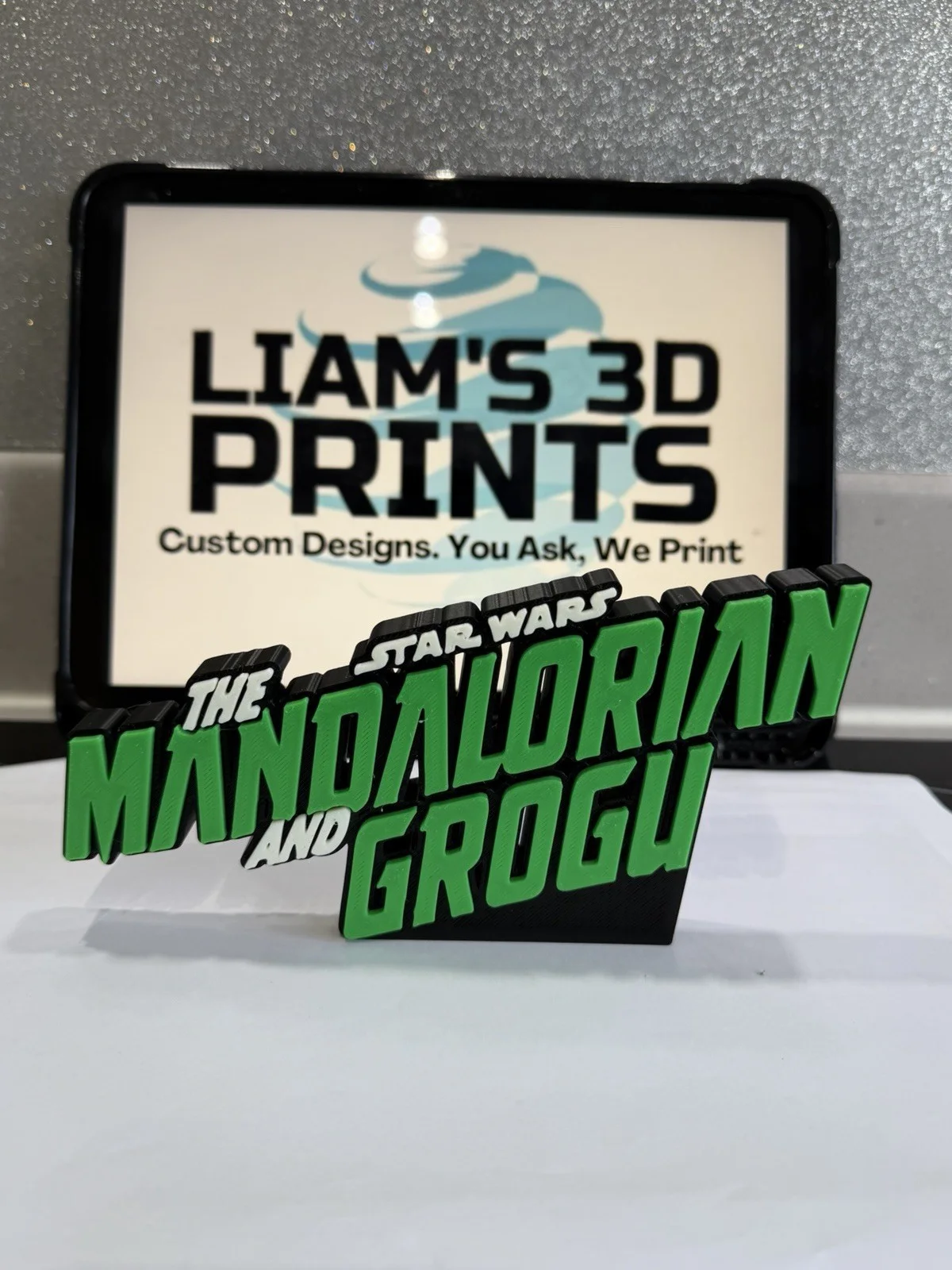 Decorative STAR WARS Mandalorian and Grogu self standing logo pops Sign Disney, изображение 2