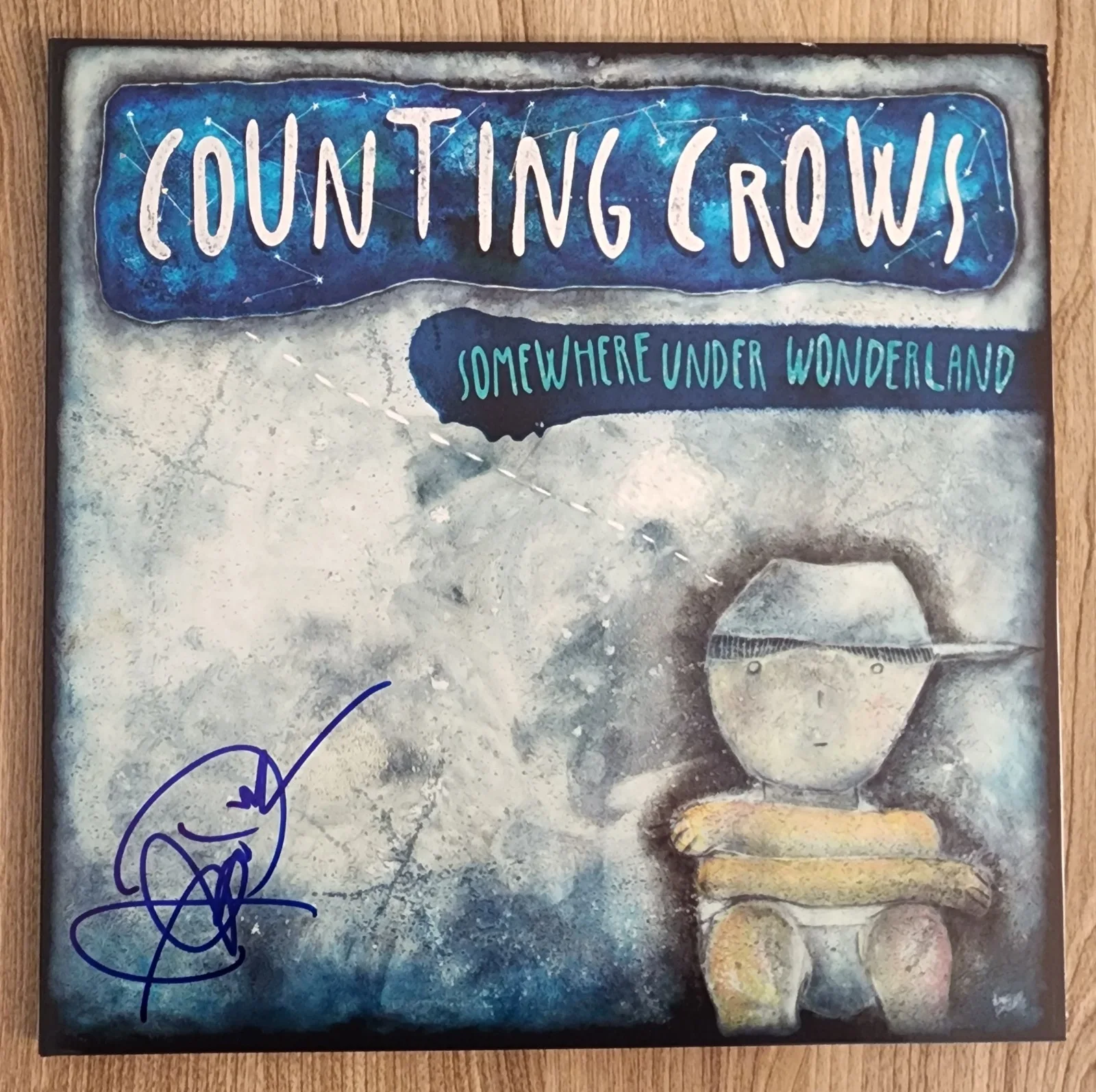 Adam Duritz Signed Counting Crows - Somewhere Under Wonderland Vinyl Record JSA, image 2
