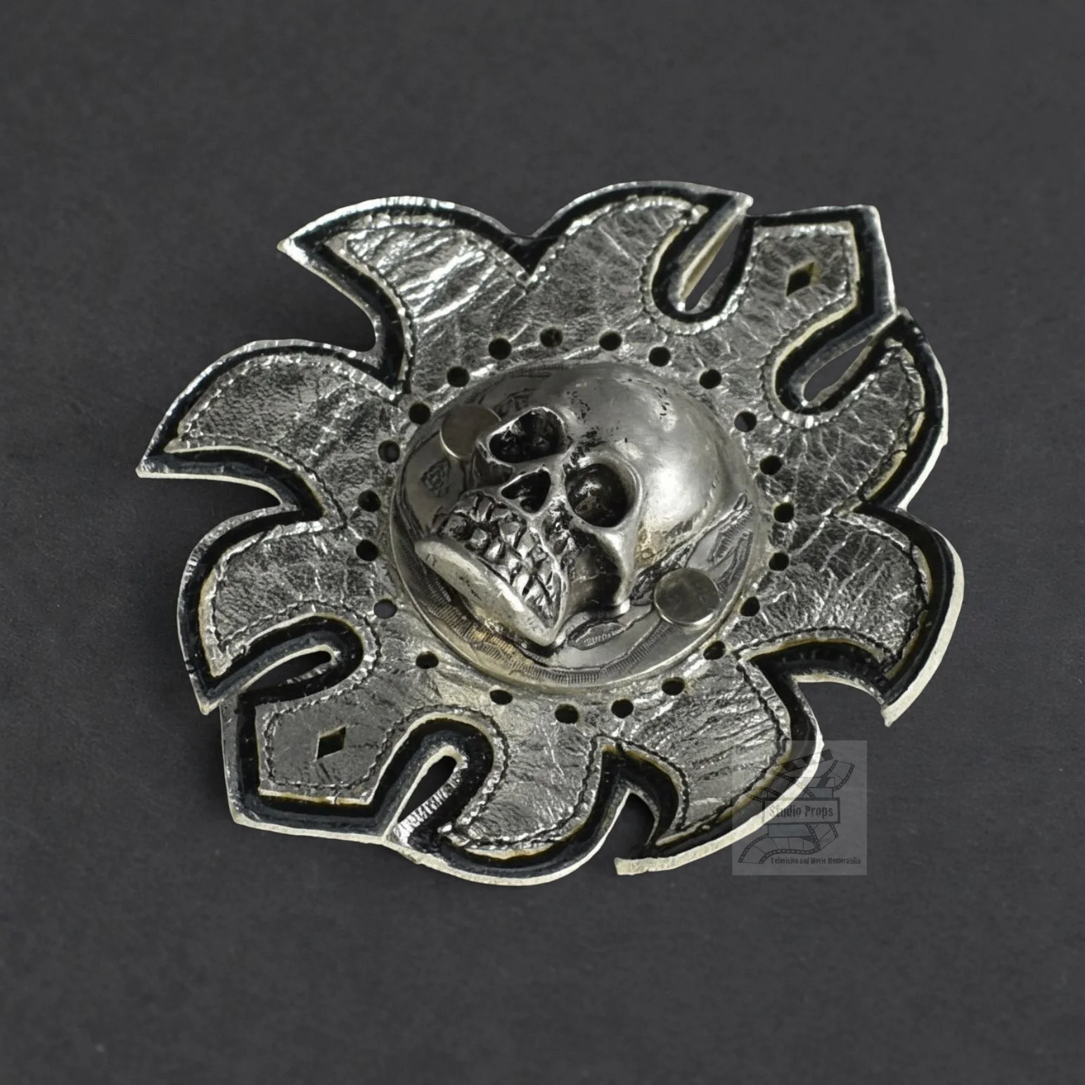 Batman Forever (1995) Original Two-Face Silver Skull Jacket Patch Prop, image 2