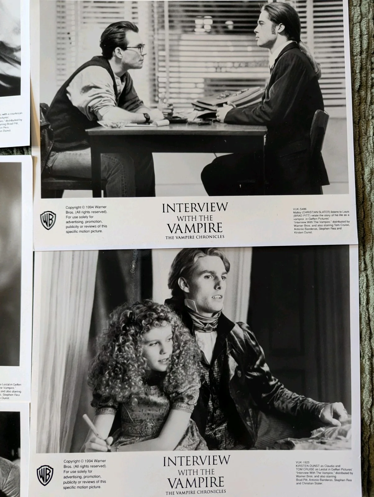 7 1994 Warner Bros Cinema Advertising Film Stills From Interview With A Vampire, изображение 4