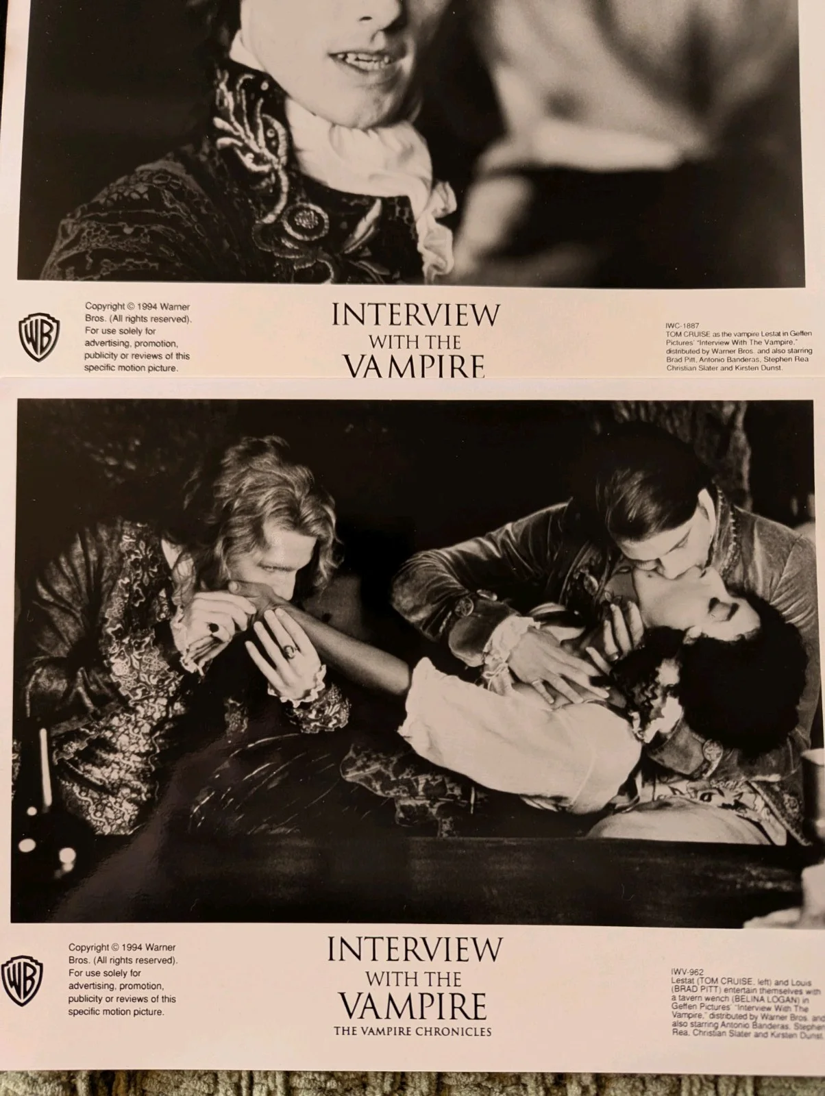 7 1994 Warner Bros Cinema Advertising Film Stills From Interview With A Vampire, изображение 5