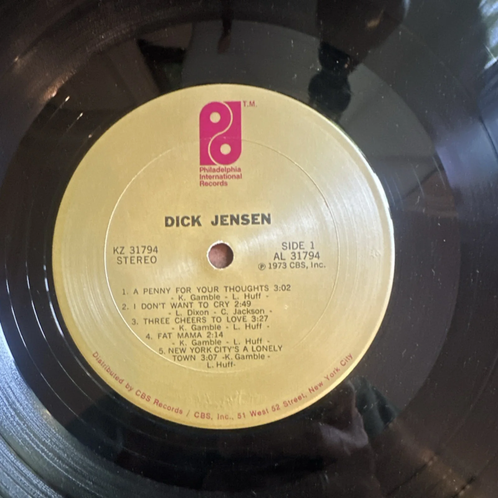 Dick Jensen Signed Original Vinyl Record KZ 31794 1973, image 4