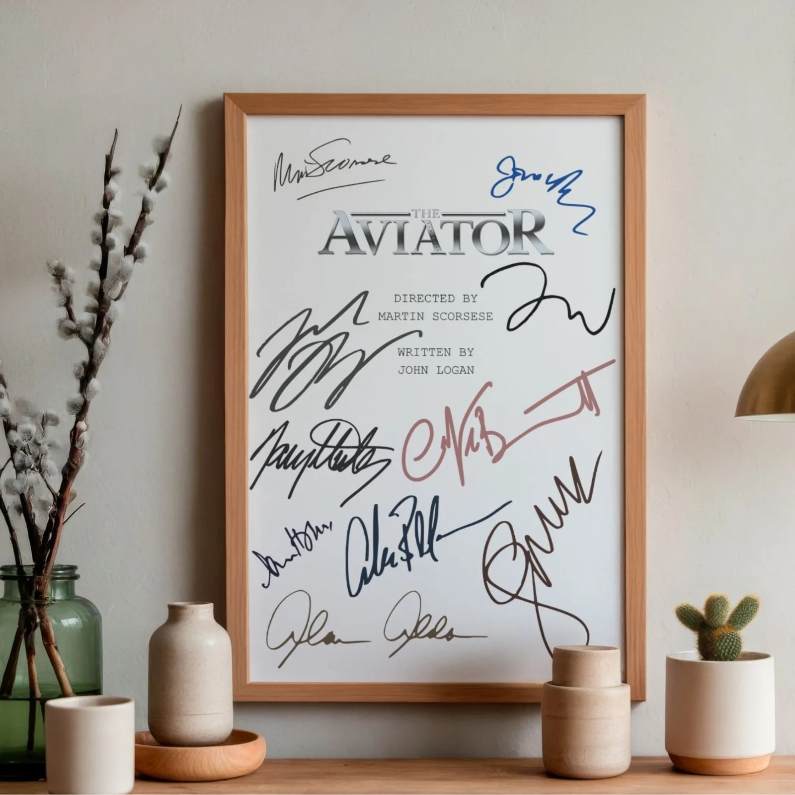 The Aviator Inspired Poster A4 Pre-Printed Autograph Print Script Style Wall Art, image 2
