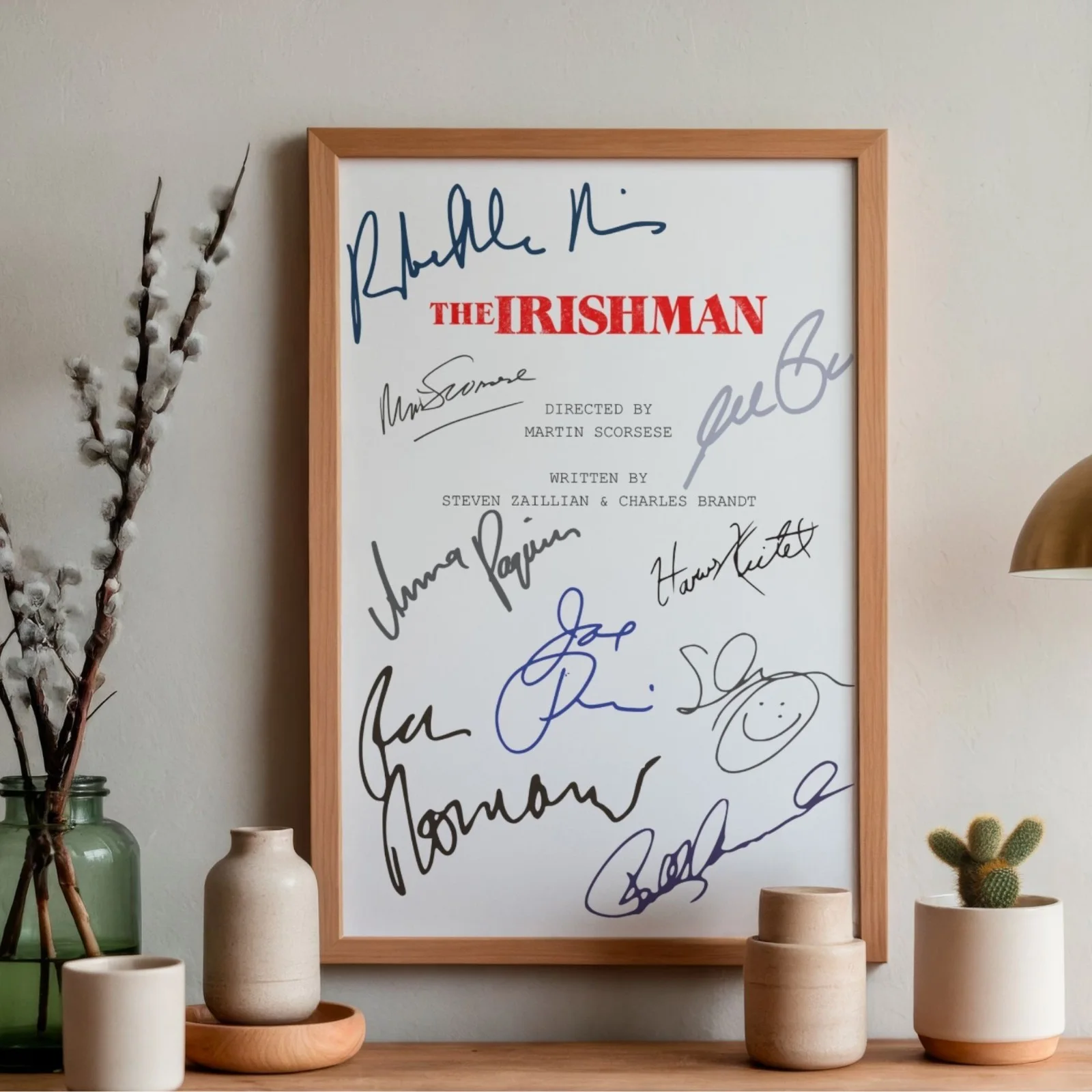 The Irishman Inspired Poster A4 Pre-Printed Autograph Script Style Wall Art Gift, image 2