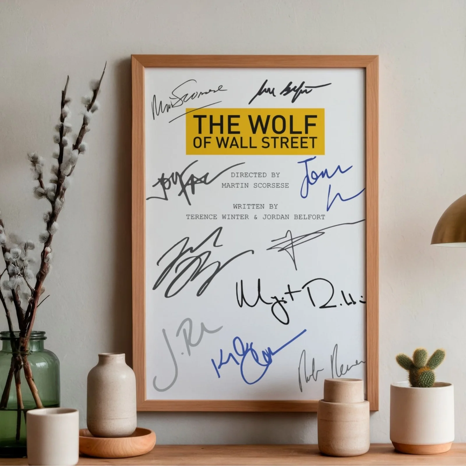The Wolf Of Wall Street Inspired Poster A4 Pre-Printed Autograph Script Style, image 2