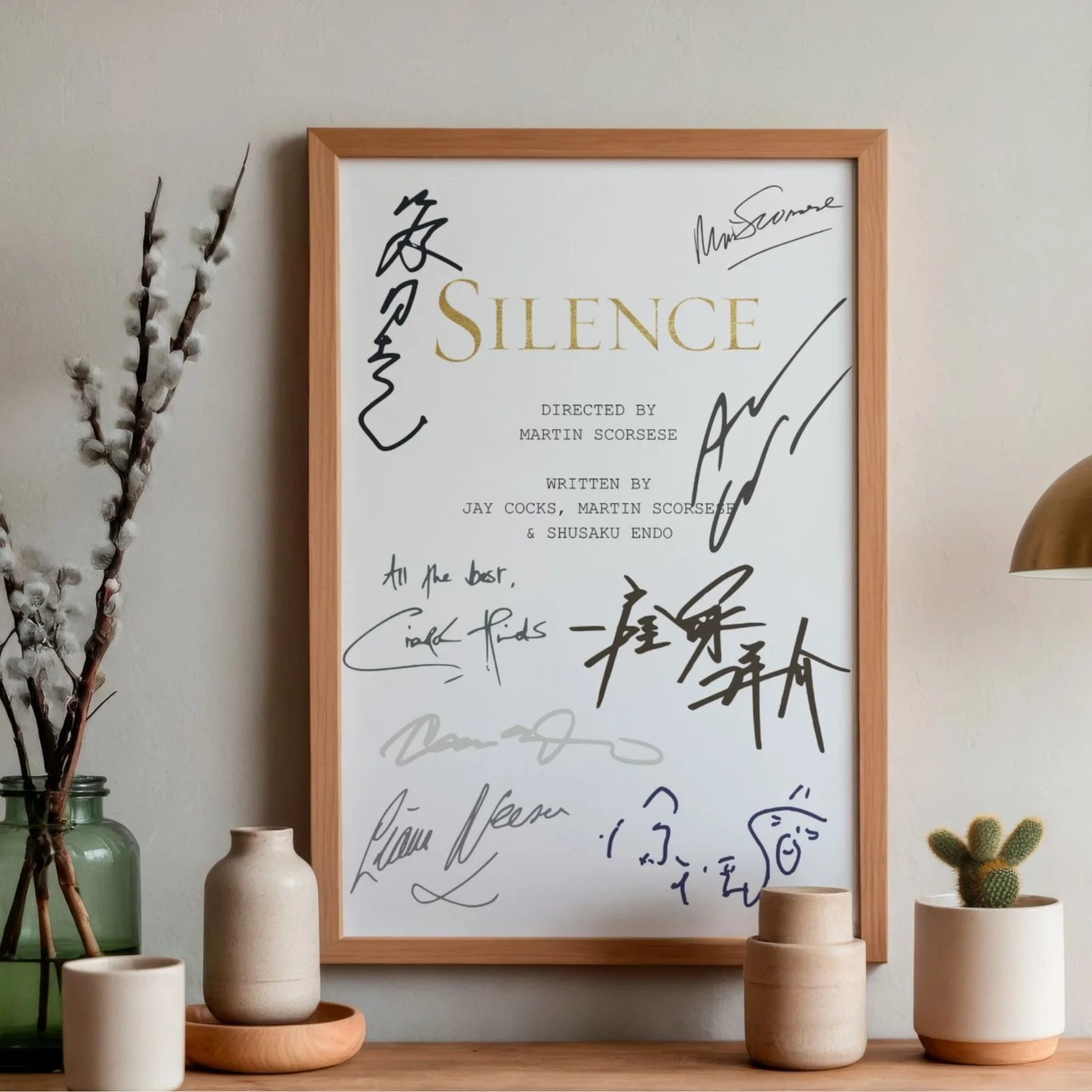 Silence Inspired Poster A4 Pre-Printed Signature Script Style Print Historical, image 2