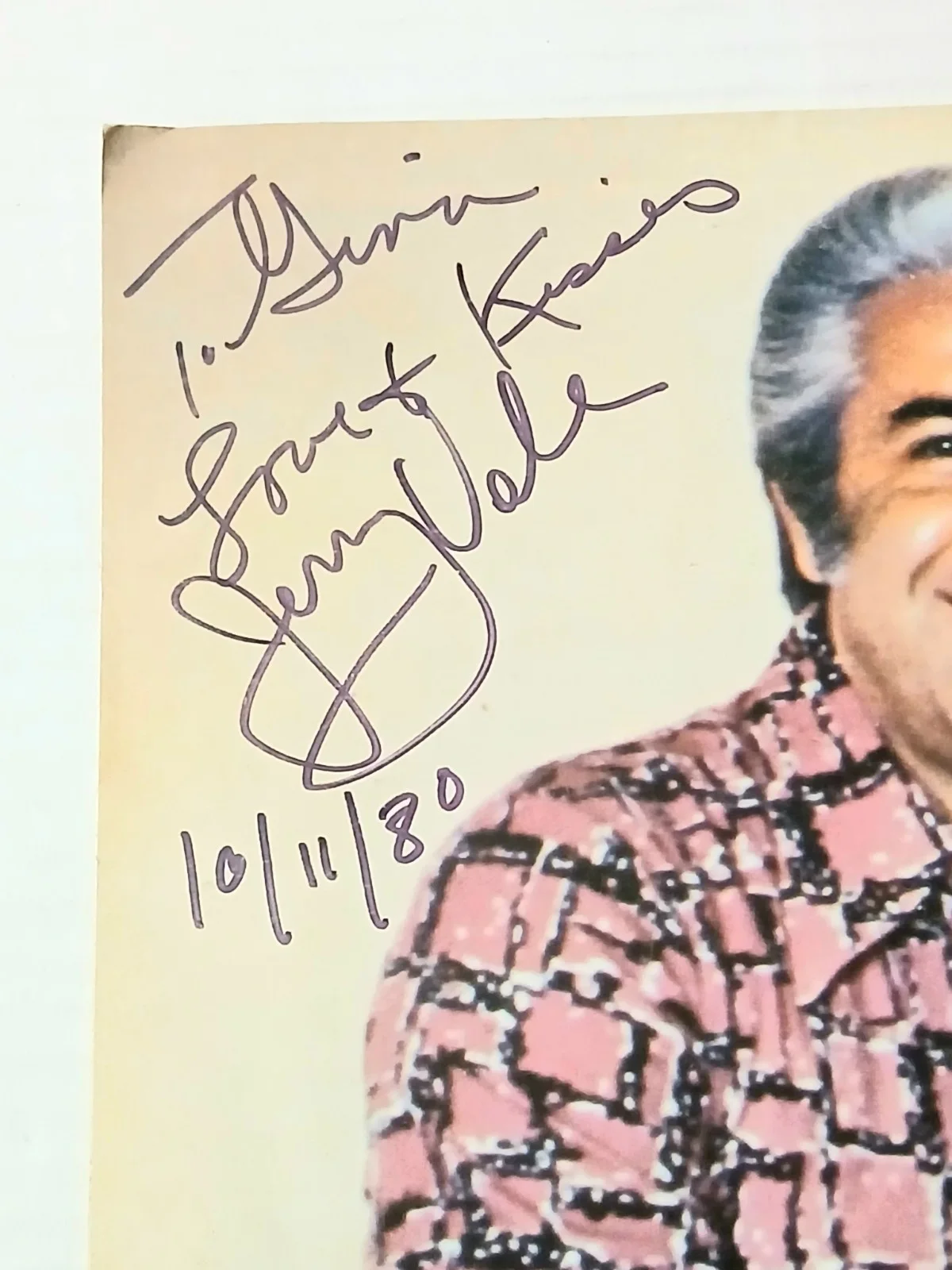 Jerry Vale — Jerry Vale SIGNED Concert Program 1980 Inscribed & Dated Provenance Available, image 2