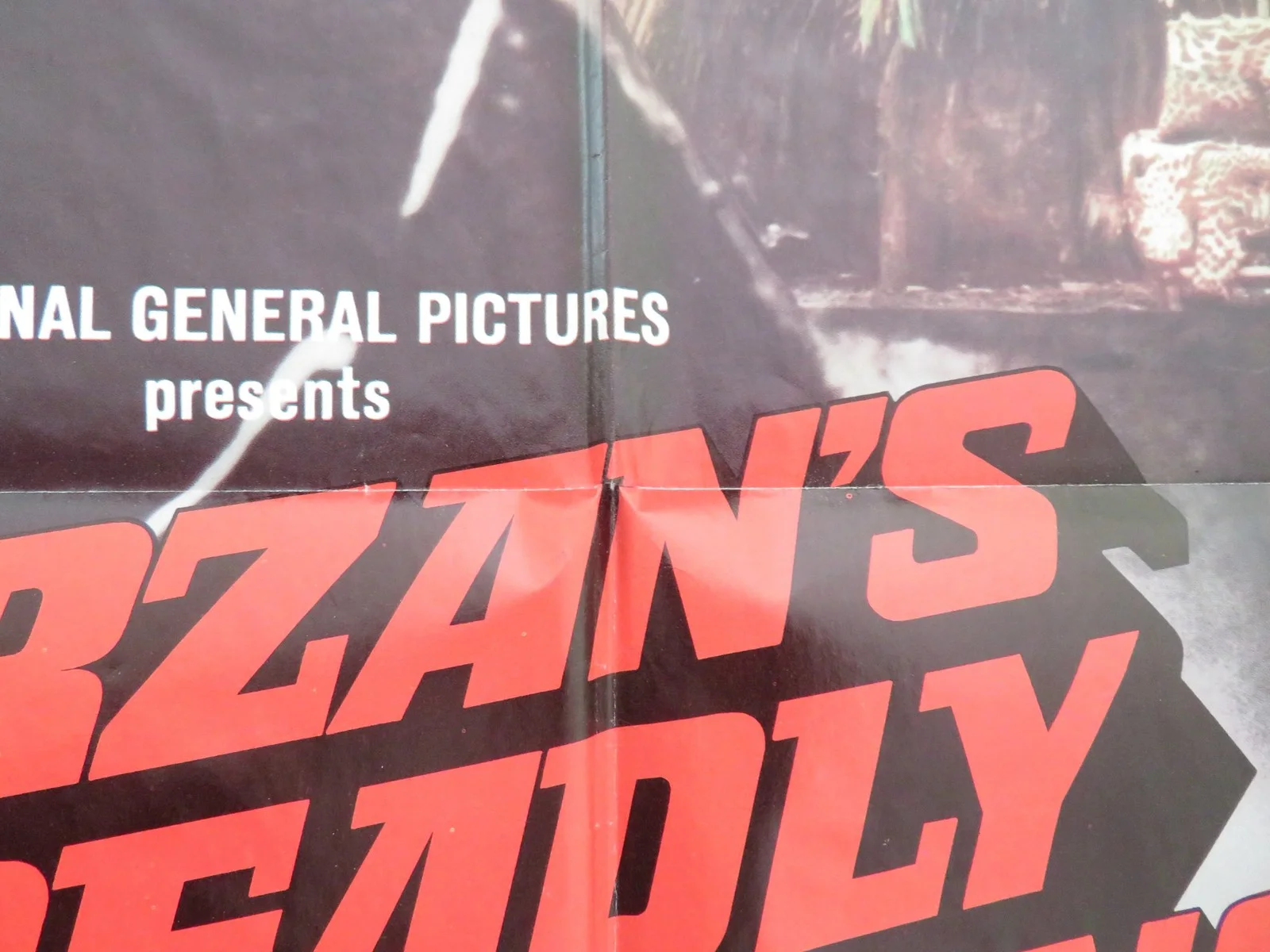 Tarzan's Deadly Silence Folded US One Sheet Poster Ron Ely Jock Mahoney 1970, image 3