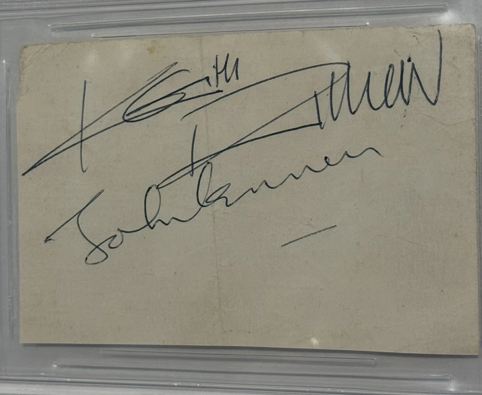 John Lennon & Keith Richards Signed Cut Beckett Authentic Autograph Tracks COA, image 2