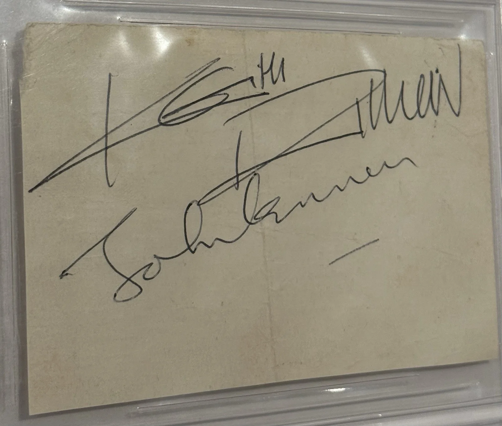 John Lennon & Keith Richards Signed Cut Beckett Authentic Autograph Tracks COA, image 3