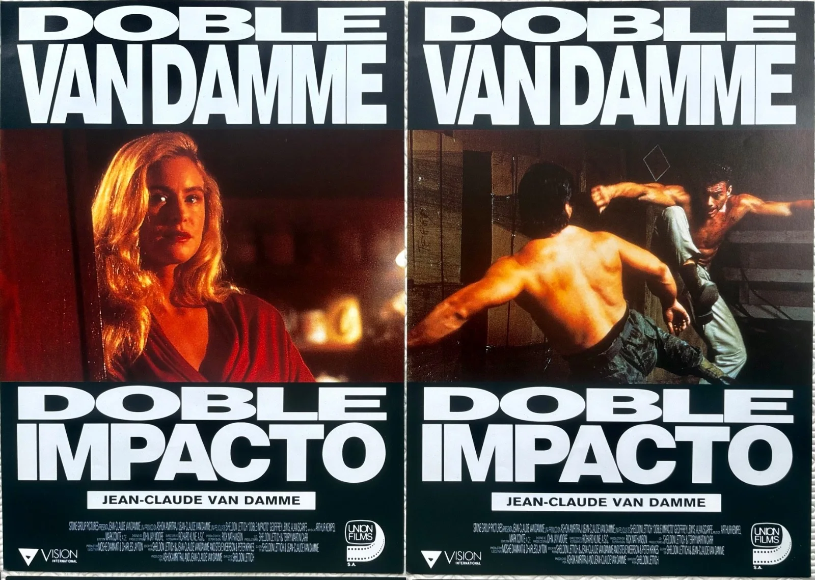 Double Impact set of 8 Original 1991 Spanish Lobby Cards Jean Claude Van Damme, изображение 4