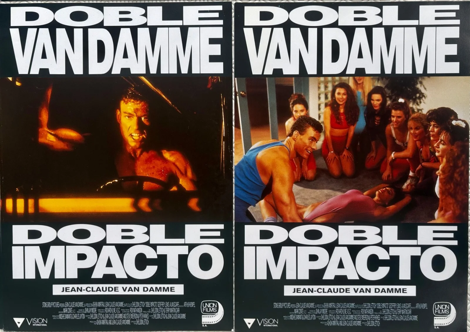 Double Impact set of 8 Original 1991 Spanish Lobby Cards Jean Claude Van Damme, изображение 5