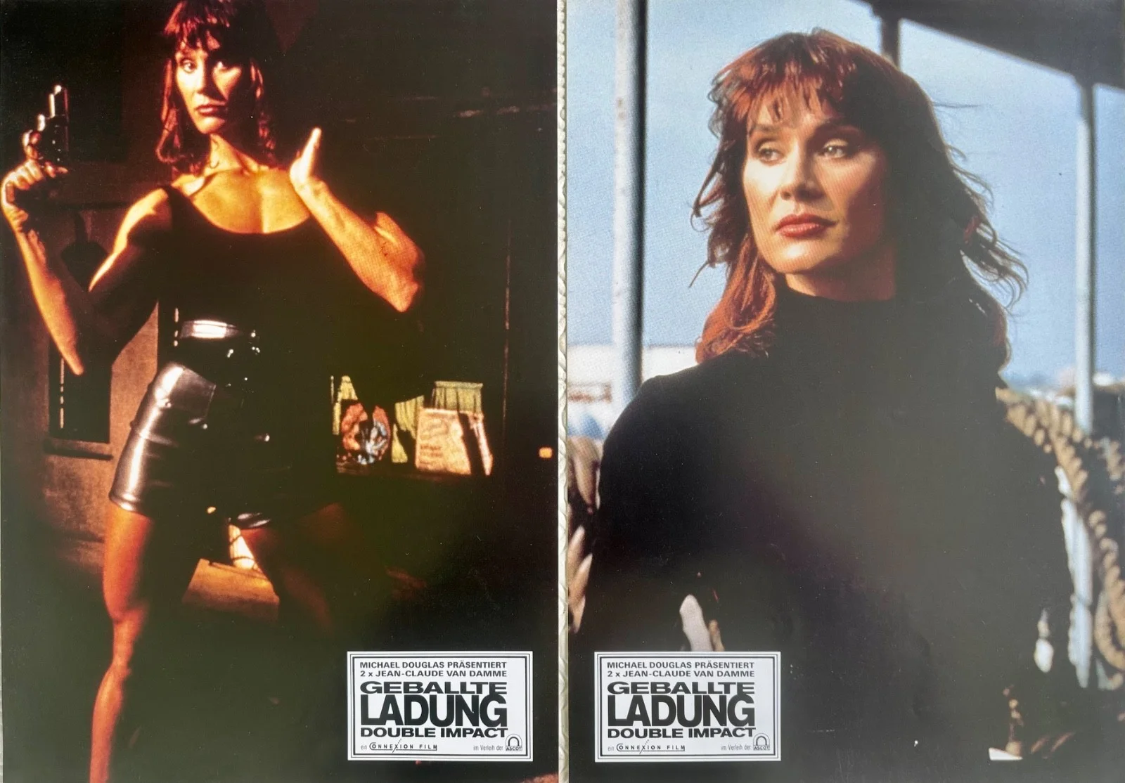 Double Impact set of 15 Original 1991 German Lobby Cards Jean Claude Van Damme, image 2