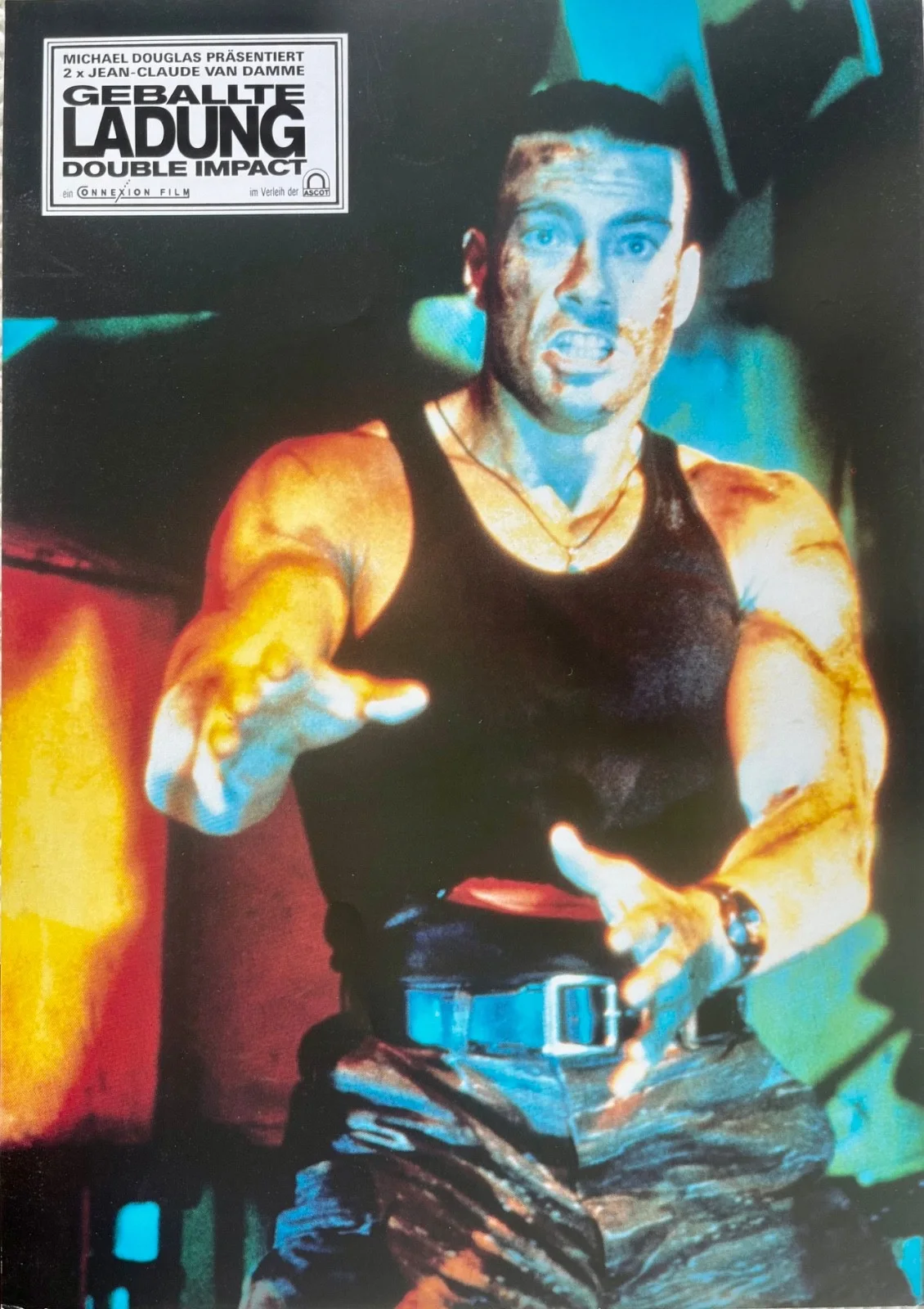 Double Impact set of 15 Original 1991 German Lobby Cards Jean Claude Van Damme, image 3