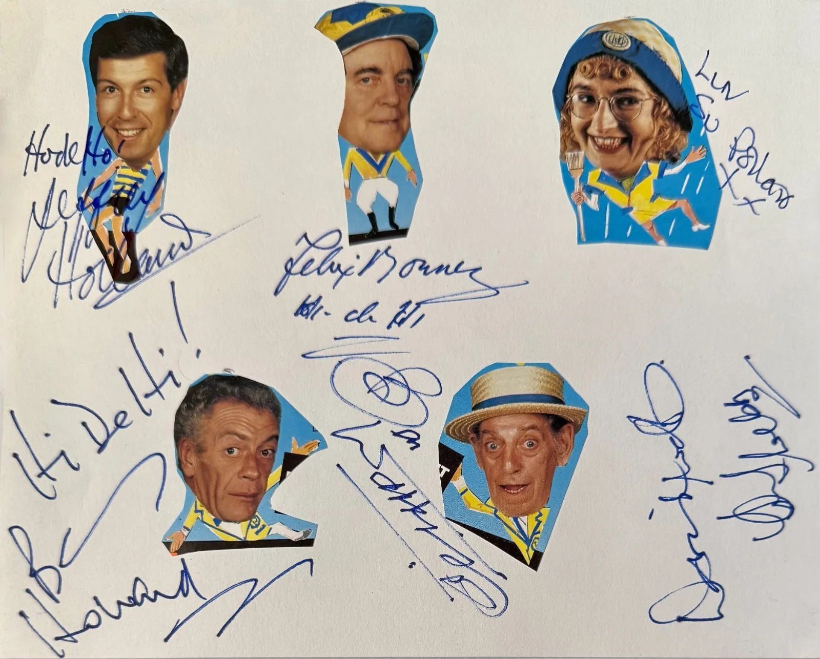 Paul Shane, Ruth Madoc, Simon Cadell, Jeffrey Holland — Hi-de-Hi! Cast Signed Autographed SHEET PAGE (12) Simon Cadell Ruth Madoc Shane, изображение 3