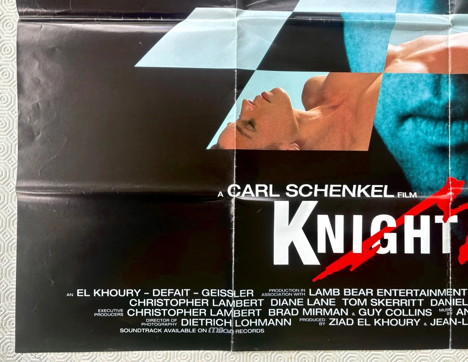 Knight Moves Original 1992 Movie Quad Poster Christopher Lambert Diane Lane, image 2